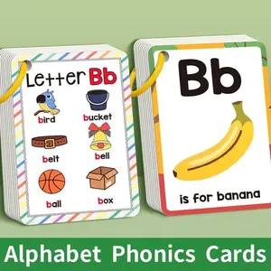 English Learning Spelling, 27 Letter Pronunciation & Vocabulary Cards, Flashcards for Education, Educational gifts, classroom activities, back-to-school supplies, Christmas gifts