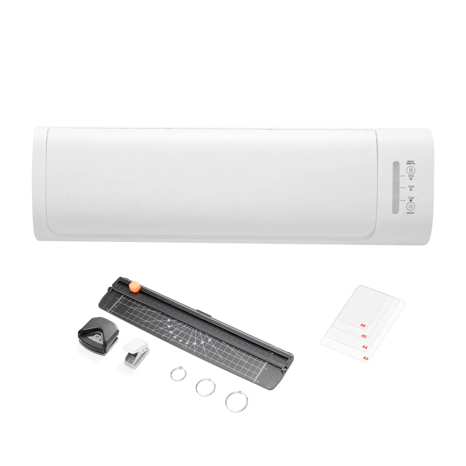 Laminator Machine, Cold and Hot Laminator for Max A3 Paper Size, 1 min Quick Warm Thermal Laminator, 3-5 mil Thickness, Ideal for Home, Office, Business, or School Supplies, White + Grey