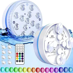 13-LED Submersible Light, 16 Colors Remote Control Aquarium Lamp, Magnetic Base Waterproof Outdoor Pond Decor, Bath, Garden, Pool, Spa, Halloween, Aquarium Lights