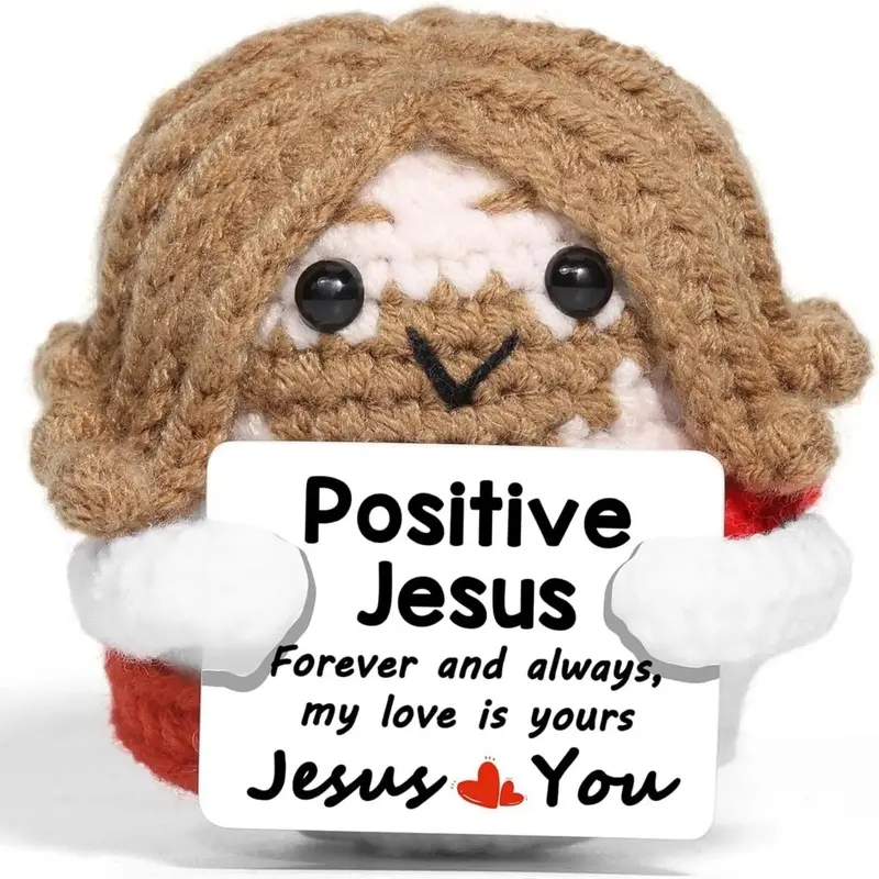Handmade Jesus Christian Gift Set, Crochet Figurine Table Decor, Emotional Support Home Decoration, Religious Spiritual Items, Religious Supplies, Religious Decorations