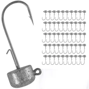 50pcs Ned Rig Jig Hook Kits Mushroom Jig Heads Hook for Soft Lures Bass Crappie Trout, Fishing Jig Hooks 3/32oz 1/8oz 3/16oz 1/4oz