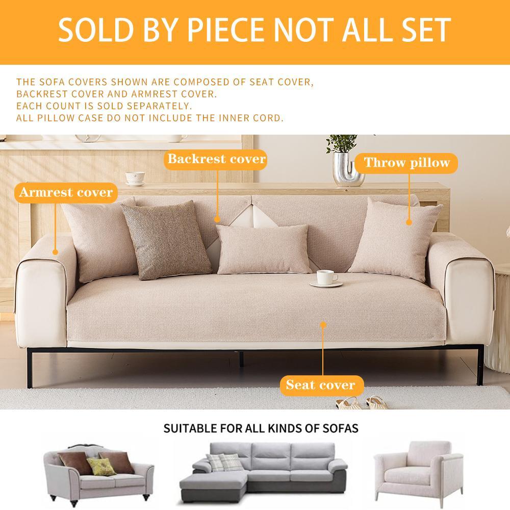 Solid Color Sofa Cover, 1 Count Modern Simple Non-slip Washable Sofa Slipcover, Sofa Protector for Home Living Room, Dustproof Sofa Cover