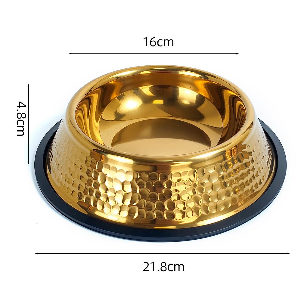 304 Stainless Steel Heavy Duty Pet Bowl, 1 Count Anti-spill Dog Food & Water Bowl, Rustproof BPA-Free Pet Feeding Bowl with Rubber Base, Pet Supplies & Accessories for Dogs & Cats