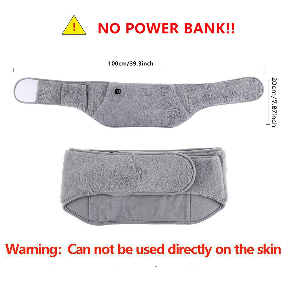 Heating Waist Belly Belt Stomach Heating Pad USB Powered, Hand Warmer 3 Temperature Settings, Ideal for Menstrual Period & Body Warmth