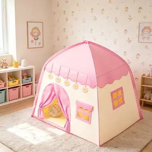 Outdoor Fun Kids Play Tent, Castle Playhouse for Boys Girls, Portable Play House, Secret Base & Sleep Tent, Beach Party Toy, Ideal Birthday & Holiday Gift, No Accessories & Lights