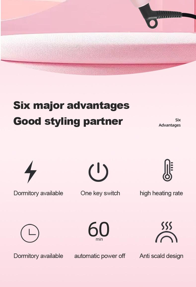 1.5inch Blowout Brush, Ionic Anti-Frizz Hair Curling Thermal Brush Curlingiron Hot Comb perfect for a quick style Fluffy Not damaging hair quality Rechargeable Heated Curler