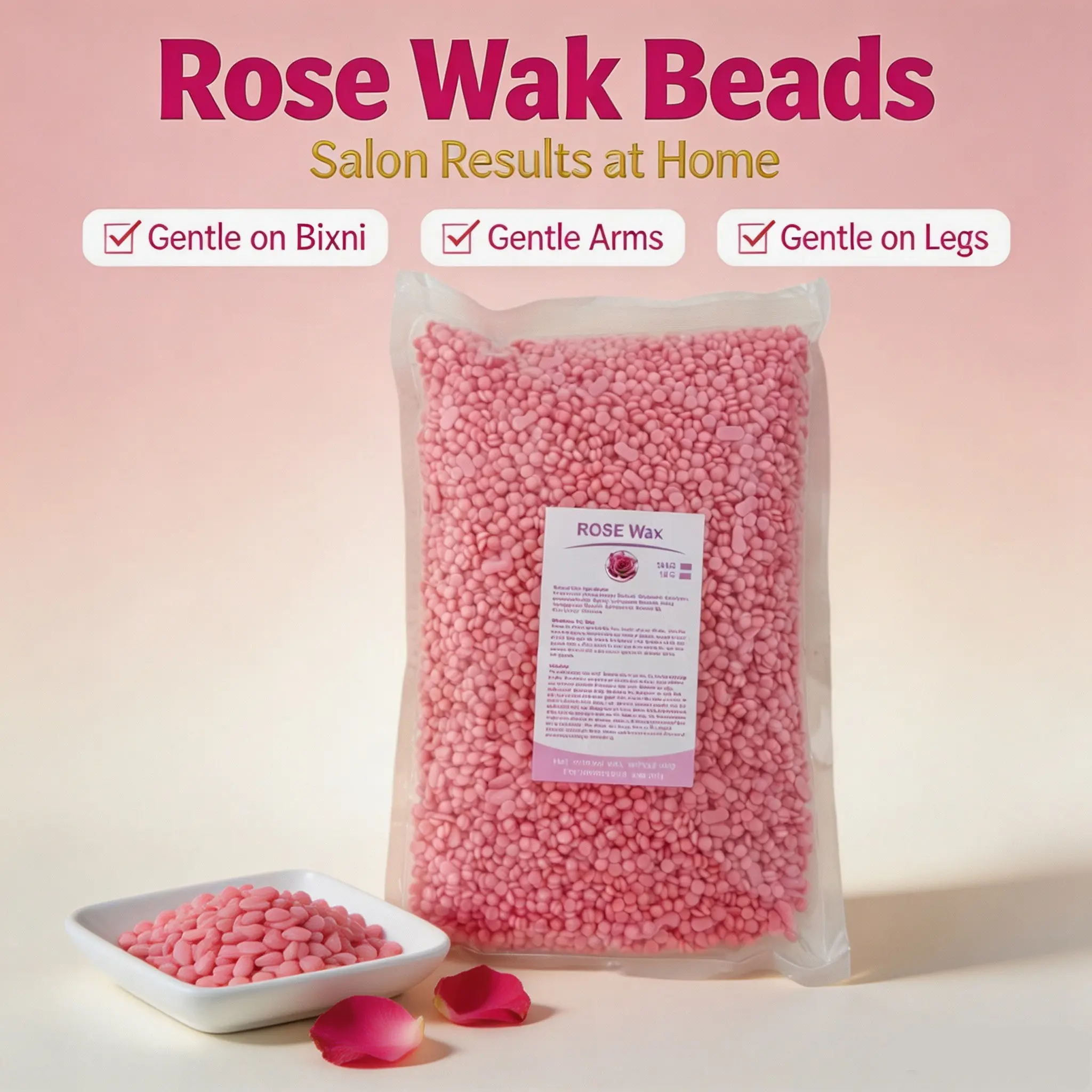 2.2lb WaxBeans Hair Removal-For Beauty Salons-Brazilian Full Body Hair Removal-Professional Smooth-Suitable for Face, Upper Lip, Bikini Line, Leg Hair Removal Natural Wax Kit-Hard Wax Beads Wholesale Large Capacity-Home Set