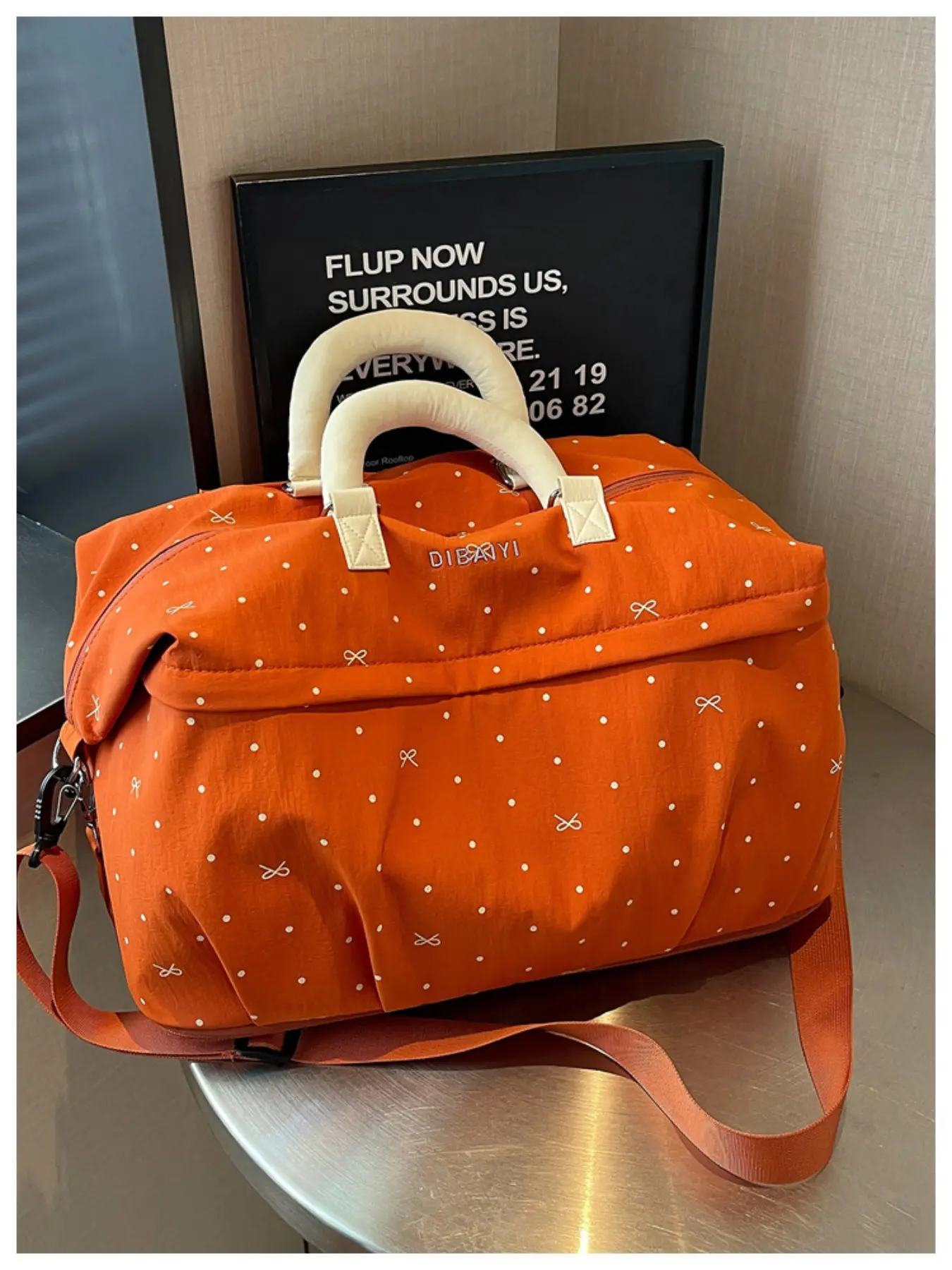 Expandable Travel Duffel Bag, Large Capacity Weekender Backpack, Floral Pattern, Casual Style, All Seasons, Yoga & Fitness Gear