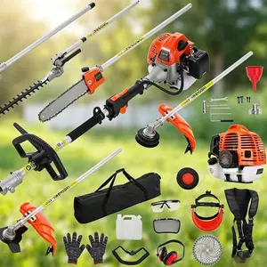 52cc 6-in-1 Gas Powered Multi Trimmer, 2-Stroke Certified Weed Eater, Hedge Trimmer, Brush Cutter, Lawn Edger & Pole Saw, 40-Min Long Runtime with Full Accessories for Outdoor Yard Landscaping