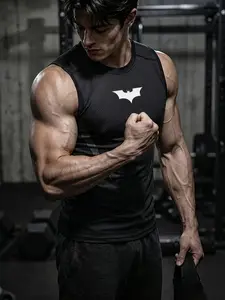 Men's Fitness Top, Quick-Dry Breathable Tight-Fit Shirt, Muscle Definition Vest, Comfortable for Gym Training, Running, Outdoor Sports