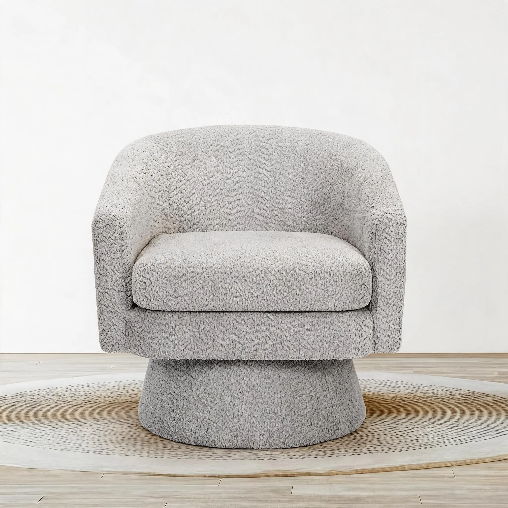 360° Swivel Accent Lounge Chair with Arms & Hidden Storage – Chenille Upholstered Club Chair for Living Room, Bedroom, Office