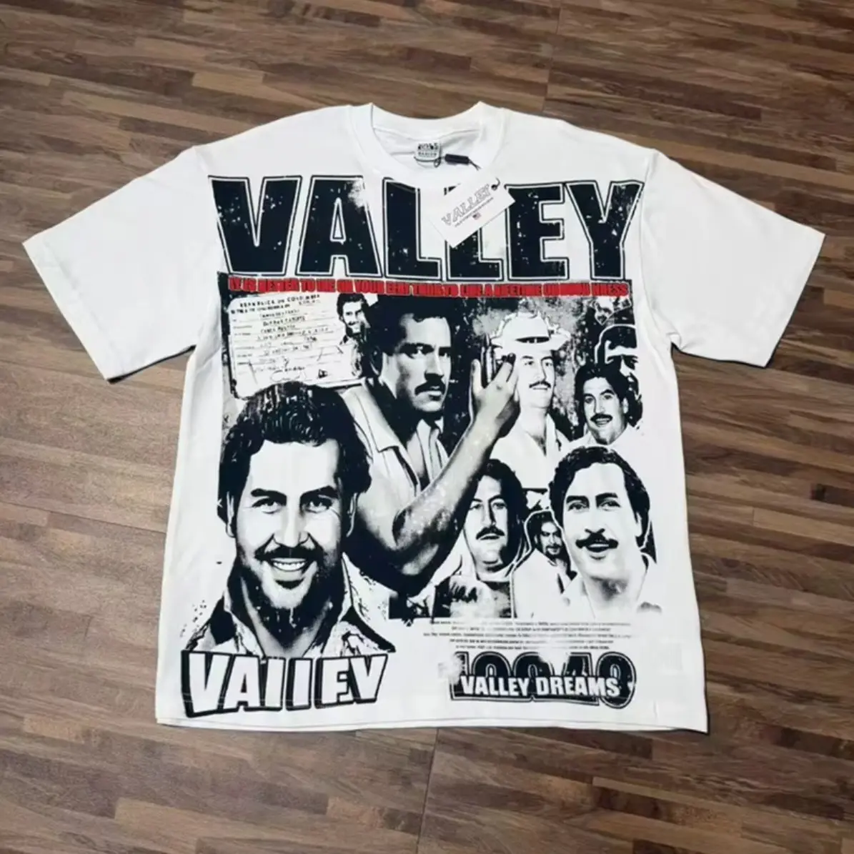 VALLEY Vintage Washed T-Shirt, Classic Sculpture Pattern Print, Oversized Loose Fit Short Sleeve Tee, Streetwear Casual Top for Men Women, Y2K Hip Hop Summer Fashion