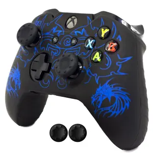 Controller Skin for Xbox-One, BRHE Anti-Slip Silicone Cover Protector Case Accessories Set for Microsoft Xbox 1 Wireless/Wired Gamepad Joystick with 2 Thumb Grips Caps father's day gift