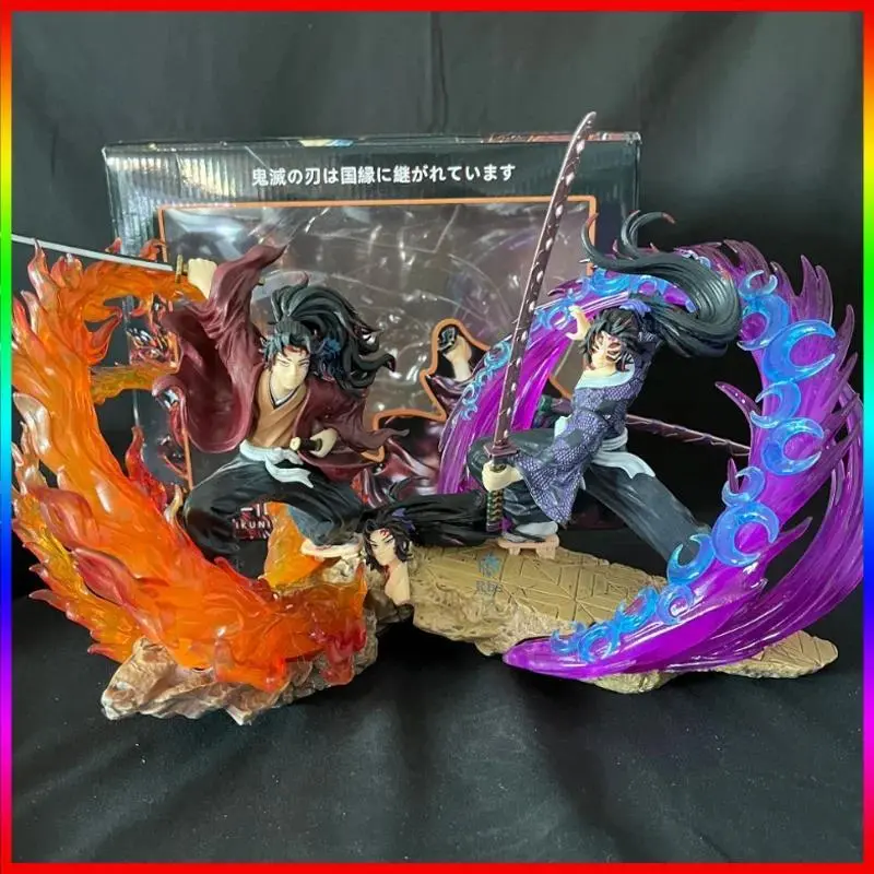 Demon Slayer Figures Kokushibo Action Figure Glow In The Dark Anime Collectible PVC Model Toy With LED Light Up Base Tsugikuni