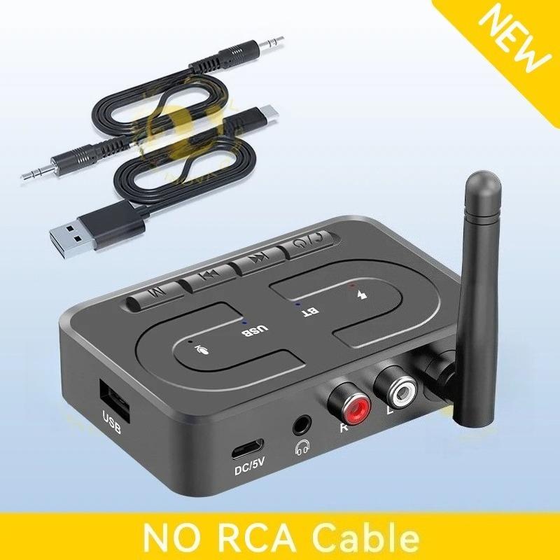 Bluetooth 6.0 Audio Receiver 3.5mm AUX RCA With Mic HIFI Stereo Wireless Adapter Support USB U-Disk For Car Speaker Amp