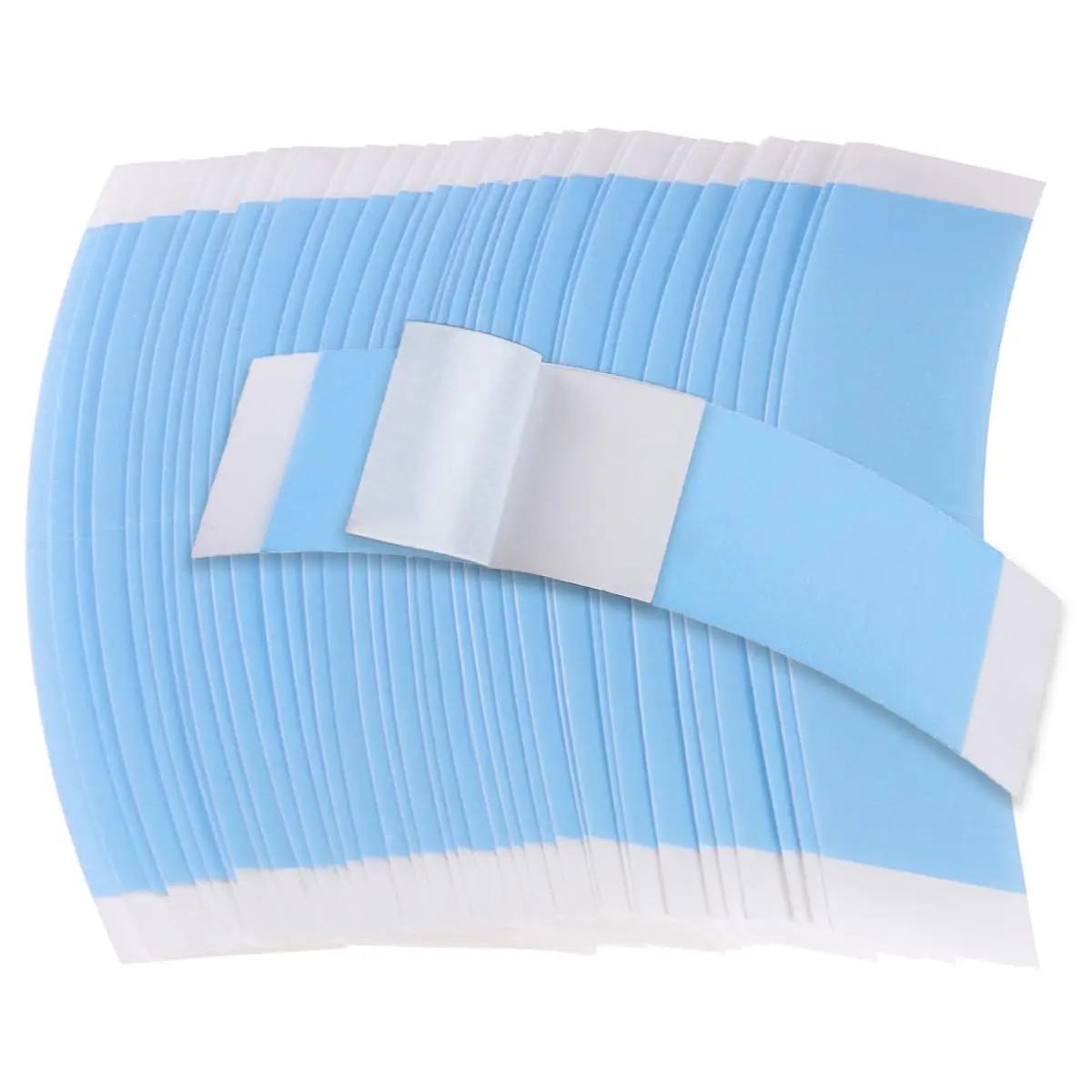 36Pcs Blue Double Sided Waterproof Hair Tape Strips, Skin Safe Glueless Seamless Lace Front Wig Adhesive Tape, Strong Hold Waterproof Tape for Lace Wigs, Human Hair Extensions, Toupee Hair Pieces Daily Wear