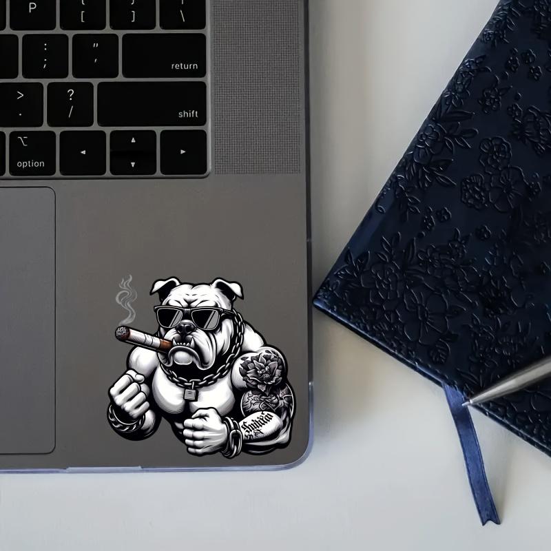 American Bulldog Stickers Car Decals - High-Quality PVC Scratch-Resistant Decorative Stickers for Cars, Motorcycles, Trailers, ATVs, and Laptops - Bold American Bulldog Design with Stylish Glasses and Tattoos, Vehicle Scratch Protection Cover |   Trendy A
