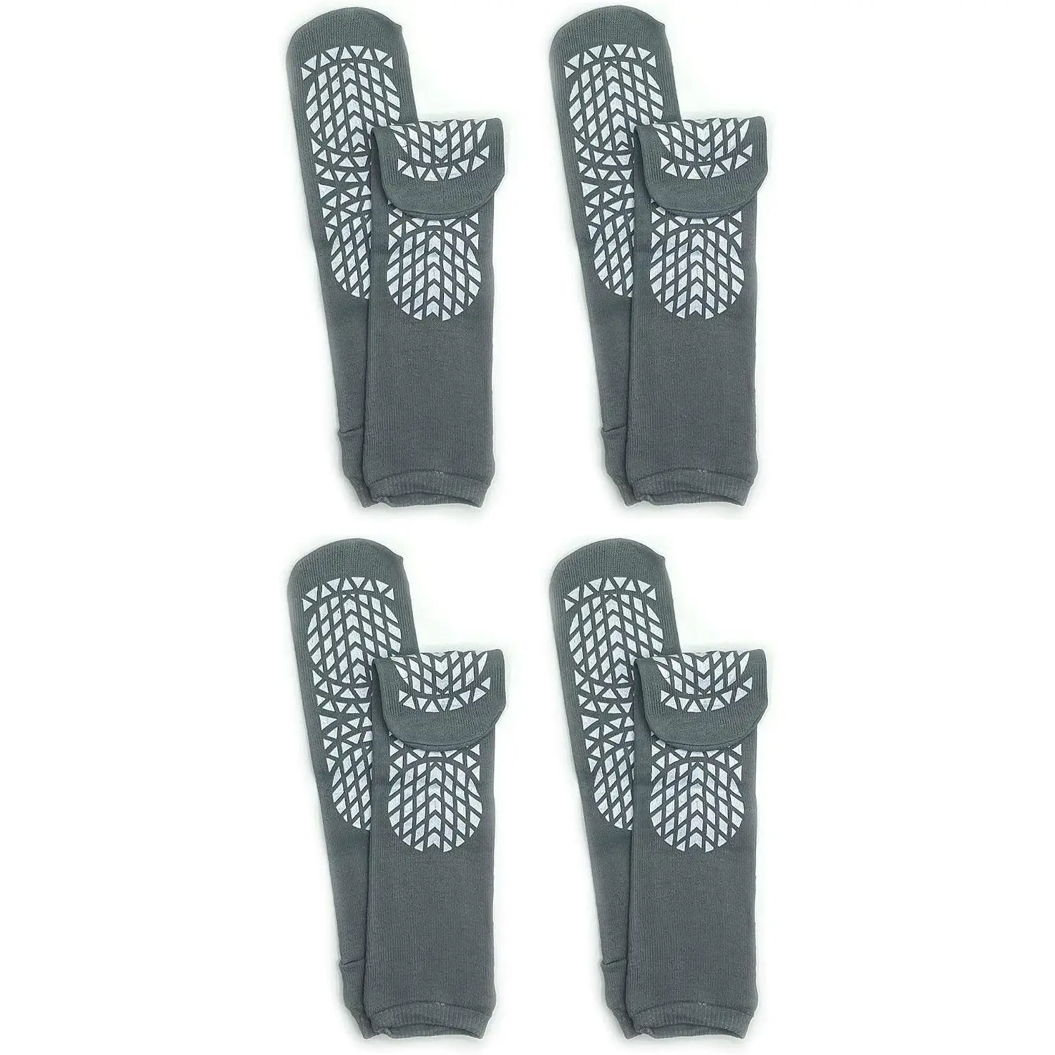 Secure Step Double-Sided Tread Non Slip Safety Socks, 4 Pair(Gift)