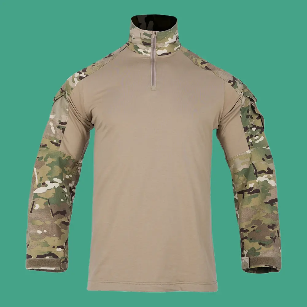 CP Camouflage Combat Frog Top Breathable Stretch Tactical Training Shirt For Military Fans Outdoor Field Activities