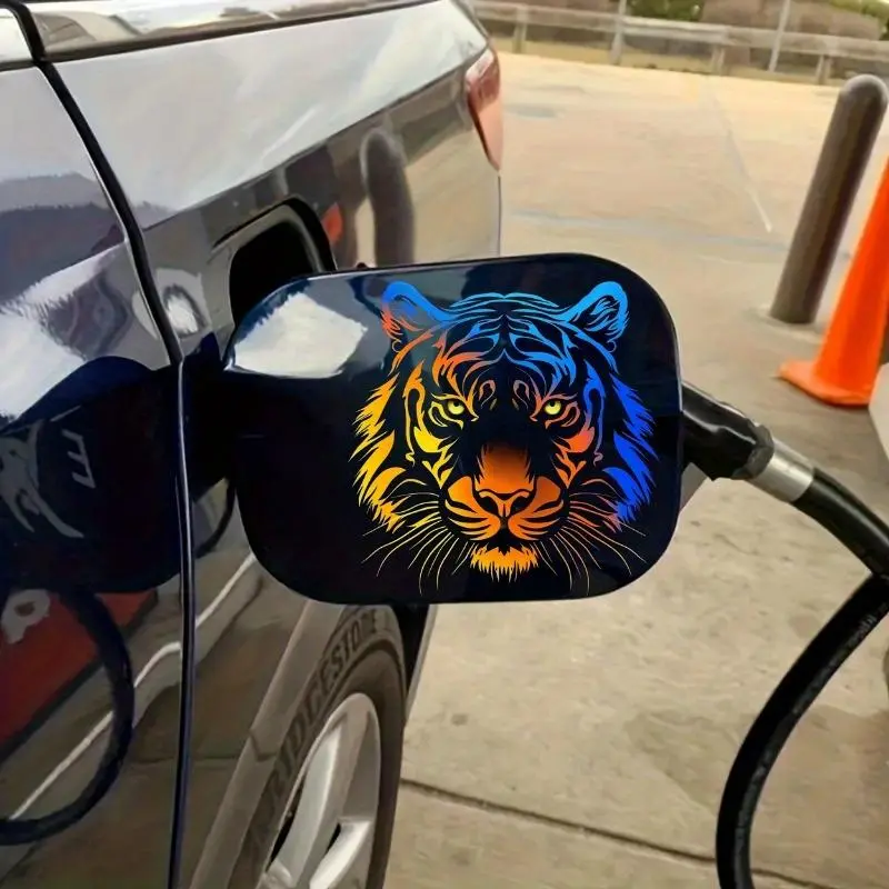 2-Piece Vibrant Tiger Head Sticker Set - Durable PVC Waterproof Vinyl Decals, Scratch-Resistant Universal Car Window Sticker, Decorative Accessory for Cars, Laptops