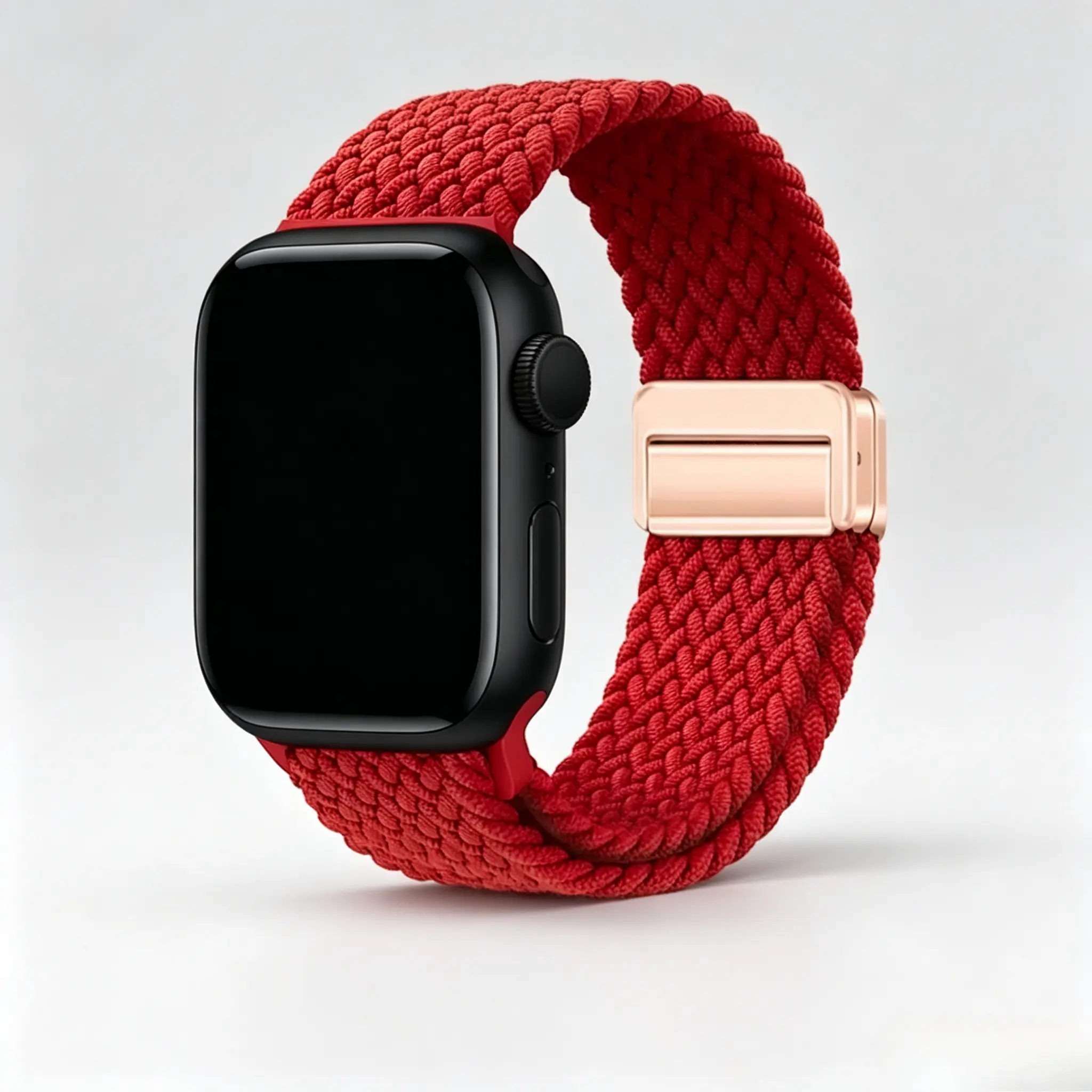 Elastic Woven Nylon Braided Apple Watch Strap, Adjustable Magnetic Metal Buckle Stretch Loop Band, Breathable Durable Fabric Wristband For All iWatch Sizes Series 10 Ultra SE Men Women