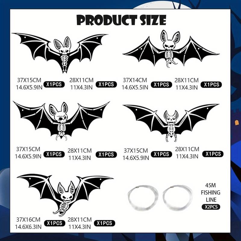 10 Pcs/set Halloween Decorations 3D Stereoscopic Bats, Fluorescent Glow in the Dark Props for Haunted House, Horror Wall Stickers