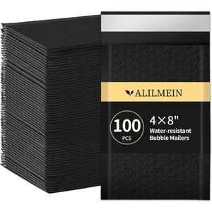 4×8 Inch 100 Pack Small Bubble Mailers Waterproof Padded Self Seal Adhesive Shipping Bags for Mailing Cards Jewelry Makeup and Small Business Packaging