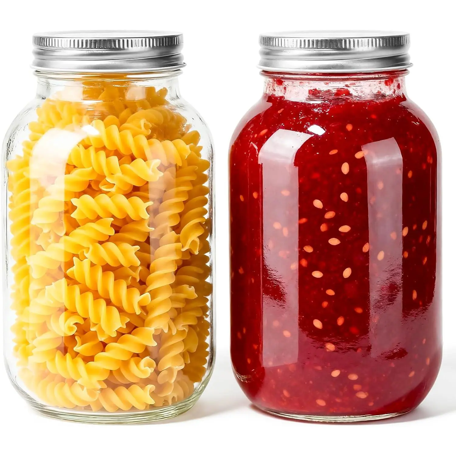 Mason Jars with  32oz, 2 Pack Regular Mouth Glass Canning Jar Container