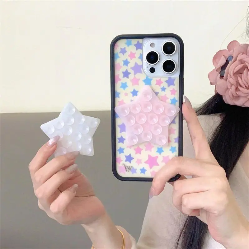 Wildflower Star Suction Cup Silicone Mobile Phone Holder Strong Multi-functional Surface Sticker Bathroom Phone Case Cup Bracket