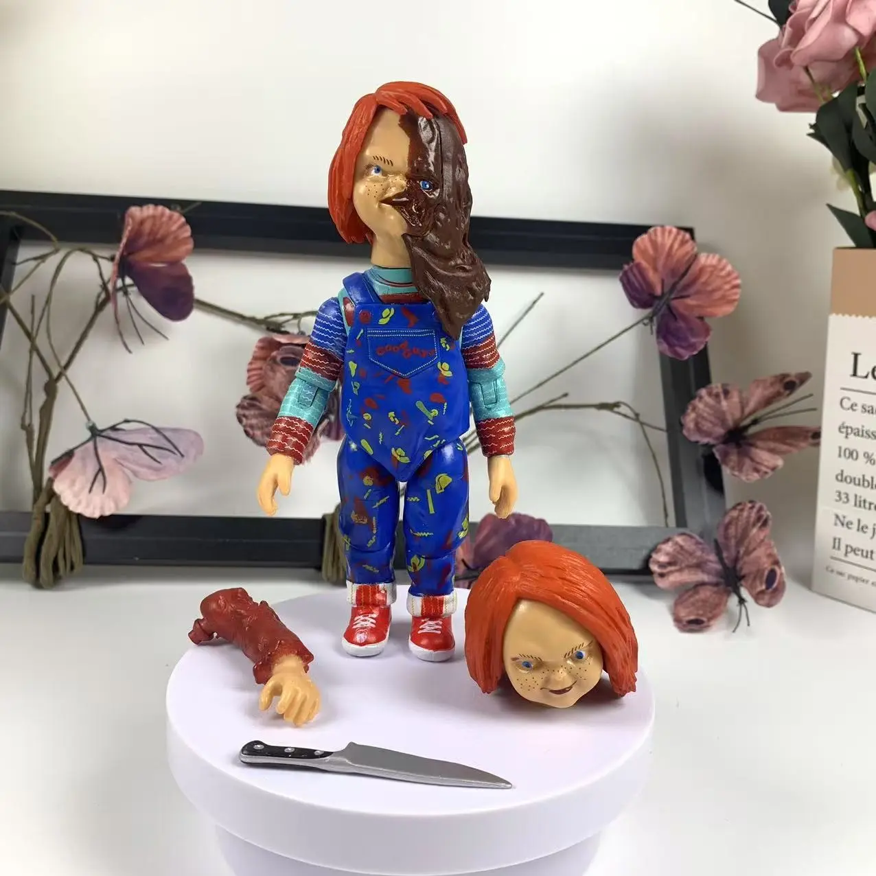 Neca Chucky Cult Figure, Horror Movie Character Model, Reusable Head and Arm Accessories, Halloween Collectible Toy, Desktop Decoration