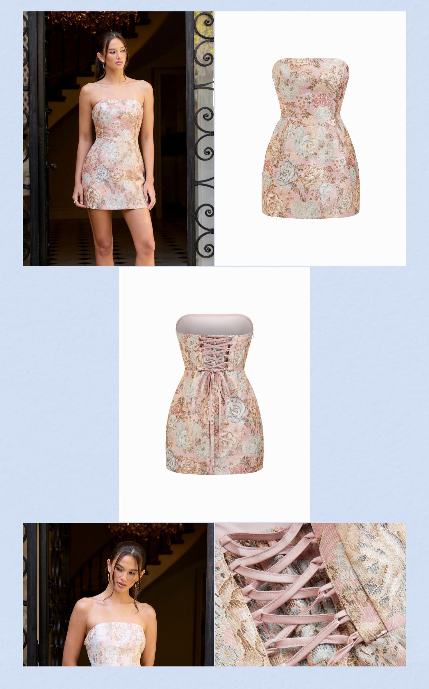 Cider Jacquard Floral Lace Up Embroidery Smock Mini Dress SwimWeek - TikTok  Shop