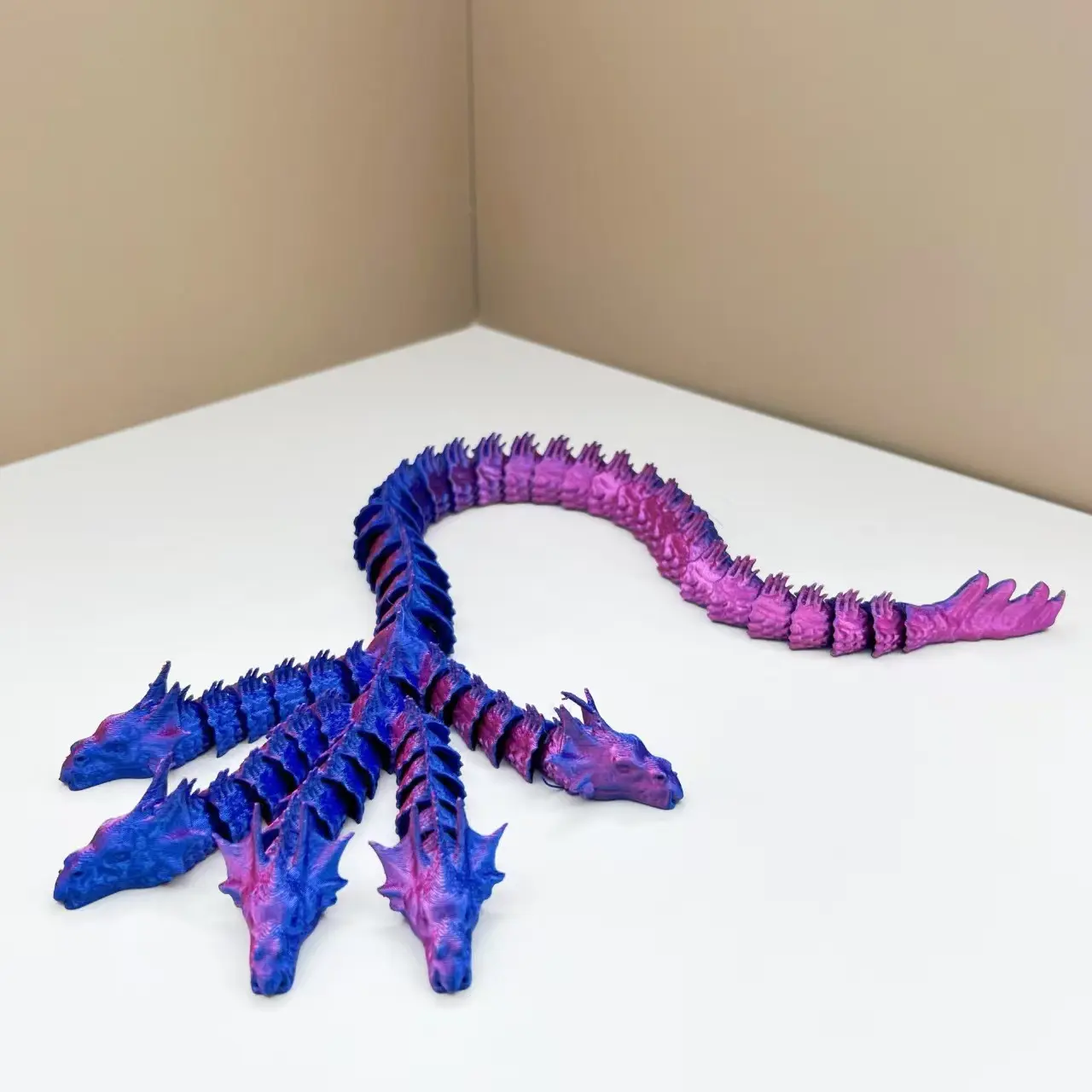3D Printed Five-Headed Snake Chinese Dragon Boy Child Gift Ornament, Decor Figurine, Desktop Model Stress Relief Decor, Living Room, Study Room Decoration