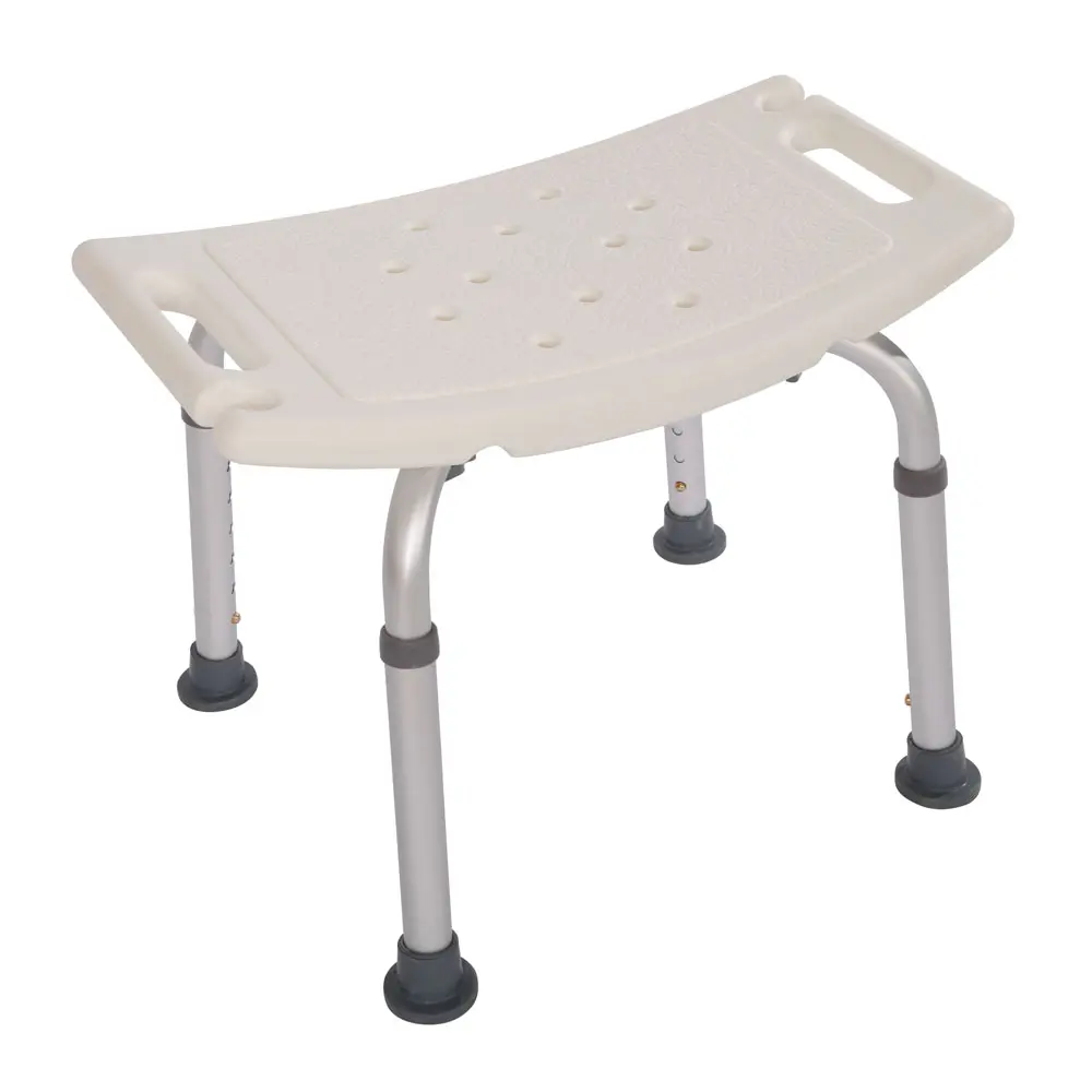 FCH Heavy-Duty Shower Chair (450lbs Capacity), Tool-Free Bath Bench with Shower Head Holder, 7-Level Adjustable Height Tub Seat for Seniors, Non-Slip White Indoor Stool & Bench, Seniors/Elderly