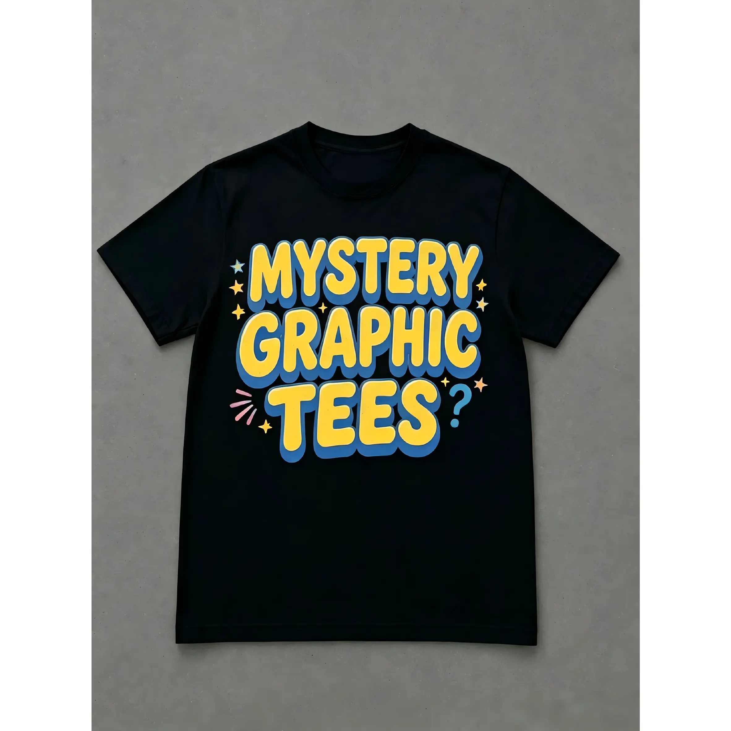 Unisex Round Neck Short-Sleeve Graphic T-Shirt - Soft Classic Casual Sports & Outdoor Top with Live Mystery Pick & Press Prints