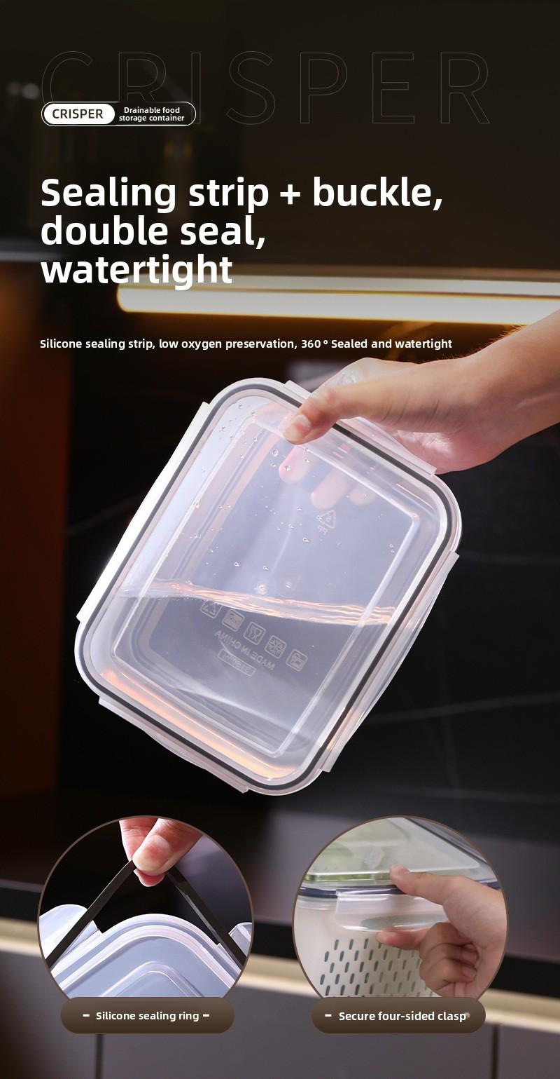 Multifunctional Crisper Box Set for Storage Drainage Microwaveable Airtight Leakproof Stackable Food Containers Ideal for Meal Prep Organization Foam Hinged Lid Container Sealing Bag Organizer with Cutter Compartmented Meal Prep Containers wrap bags fruit