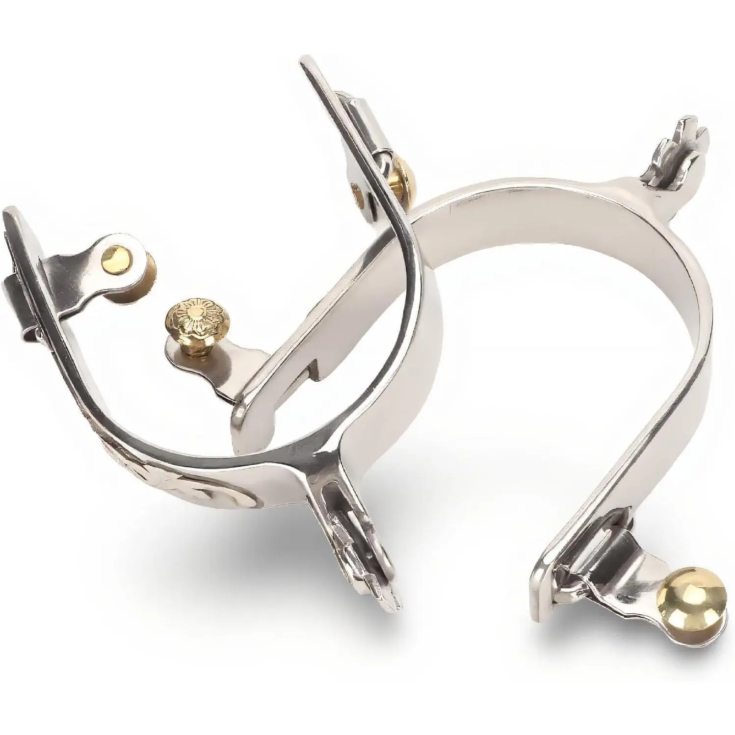 1 Pair Horse Spurs, Stainless Steel Spurs Cowboys Spurs for Men Spurs For Cowboy Boots Women Horse Boot Spurs For Men and Women with Rotatable Gear for Equestrian Accessory 70 x 90mm / 2.1 x 2.69in