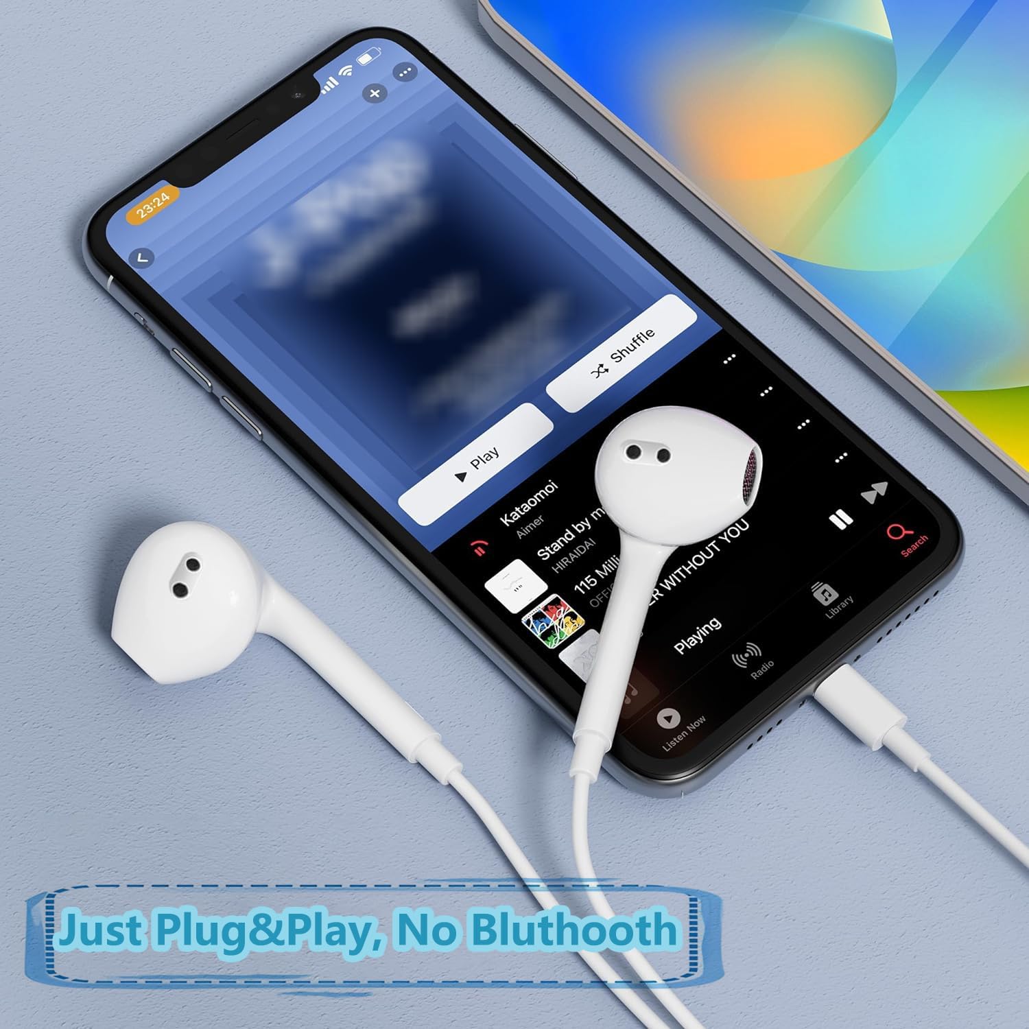 Wired Earphones for iPhone Earbuds with Lightning Connector Plug&Play Built-in Microphone & Noise Isolating Headset for Music/Calls/Gaming Compatible with iPhone 14/13/12/11/XR/XS/X/8/SE/Pro/Pro Max Ear Buds Corded ，Durable White Corded Ear Buds