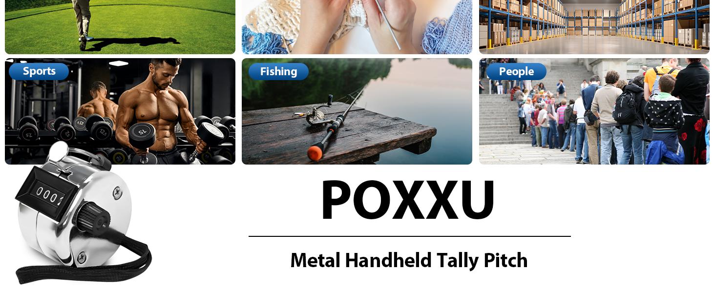 AGS 6 Pack Clicker Counter, Hand Tally Counters Clicker with Black Nylon Lanyard, 4 Digit Display Pitch Counter for Knitting, Coaching, Golf, Lap,Fishing,Umpire, Baseball, Row Sport