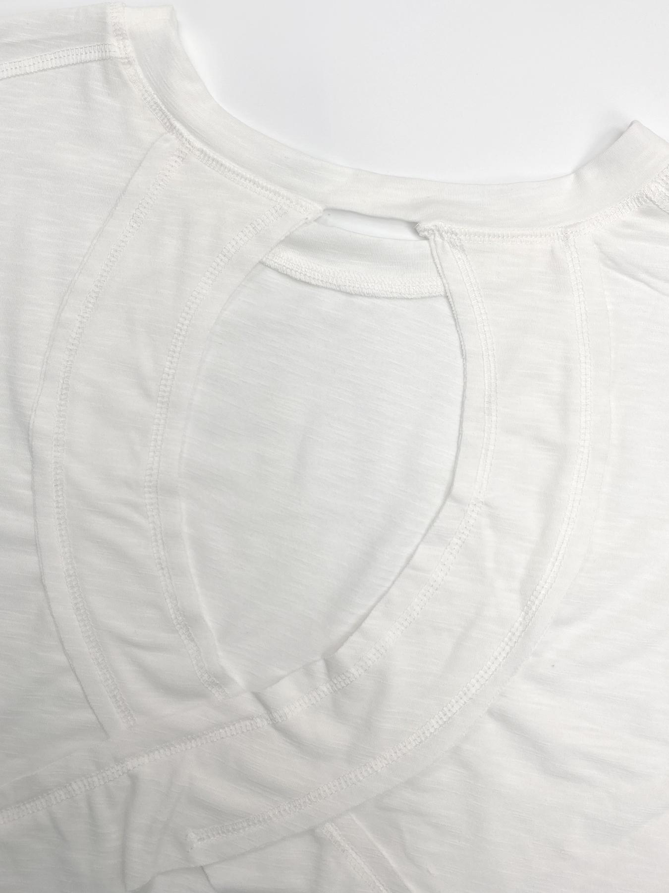 Renaishow Women's Open Back Workout Top Oversized Backless Athletic Short Sleeve T-Shirt for Gym & Casual Wear tiktokshopspringglowup