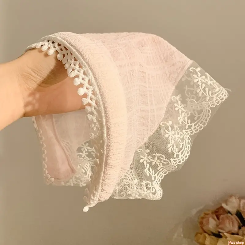 3-Pack Lace Triangle Headband Scarf, French Vintage Boho Hair Wrap for Women – Breathable Summer Beach Headband, Coquette Wedding Guest & Bridesmaid Hair Accessories, Cute Aesthetic Photo Prop tiktokshopbacktoschool