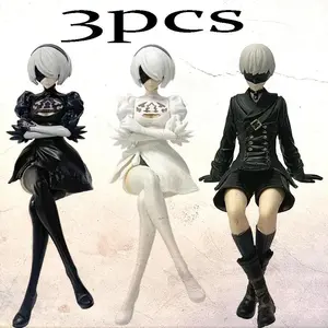 In Stock 13-15cm Black & White Brand-New Figure, PVcSitting Pose Model, Collector-Grade Gift Toy, New Year& Holiday Gift