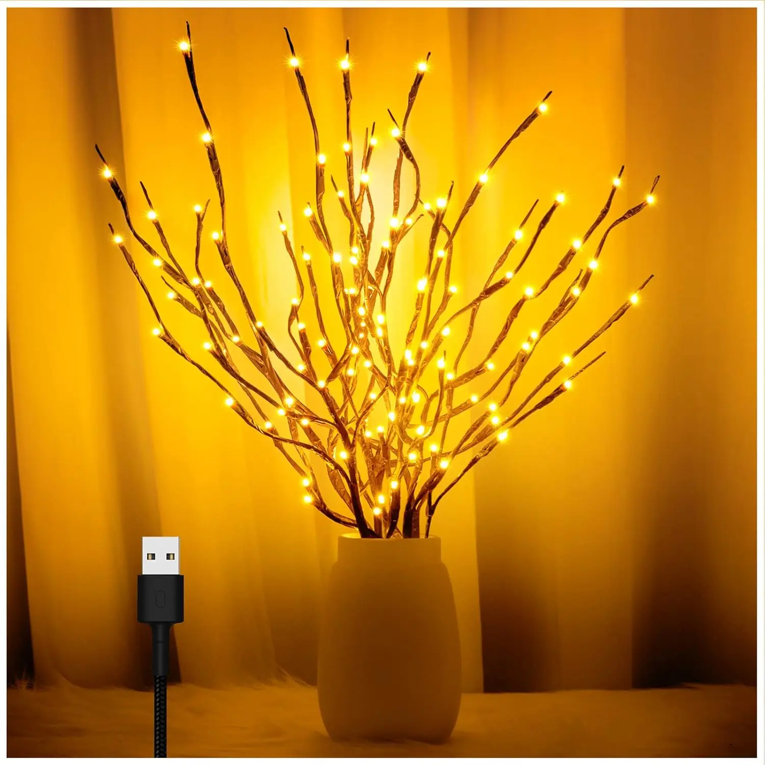3PK 60" Led Branch Lights, Twig Lights, Lighted Branch for Vase, Willow Branches with USB Plug for Halloween Thanksgiving Day and Christmas,Warm Whitefidget toys