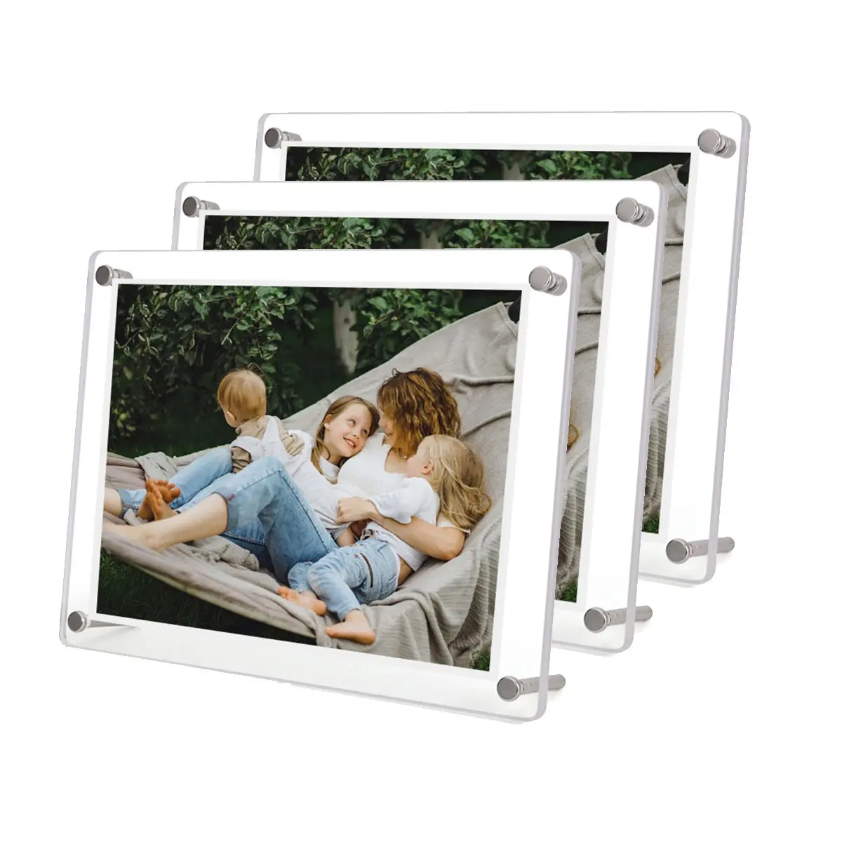 Charming Acrylic Photo Frame 6x4in 3-Pack, Transparent Display Stand for Cards and Photos, Ideal for Home Office Decor, DIY Stamp Collection, Christmas Birthday Gifts, Acrylic Frames