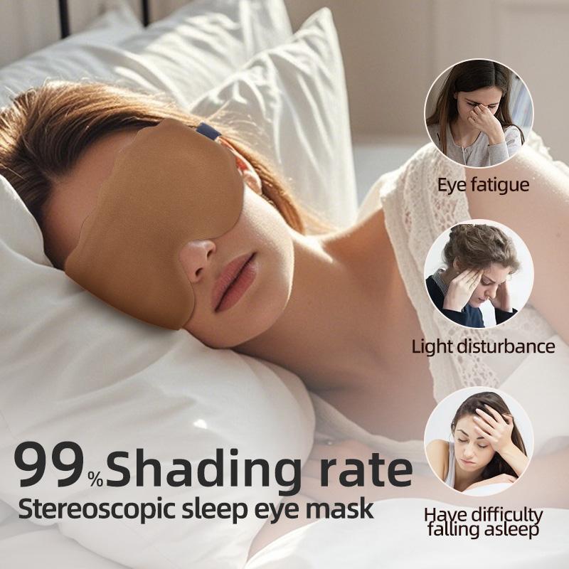 Comfort 3D Eye Mask with Adjustable Strap & Foam Eye Shade, Breathable Eye Patch for Gift, 3D Notch Design Sleeping Eye Mask