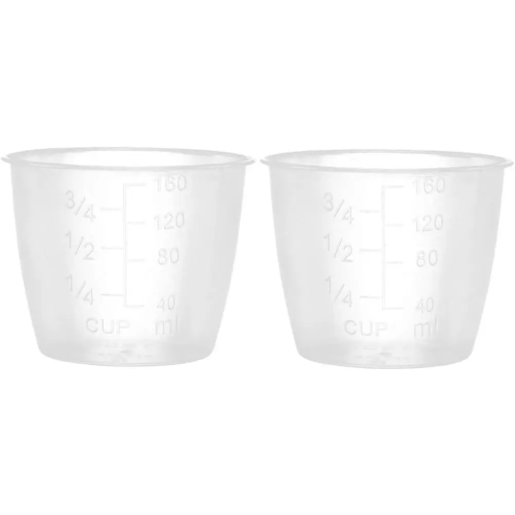 Plastic Transparent Measuring Cups (Pack of 2) - 160ml Double-Scale, Accurate Portion Measurement, Precision Small Measuring Cups & Jugs with Measurement Markings for Rice Cookers, Kitchen Utensils Supplies, Accurate Portion Measurement Measuring Cups & J