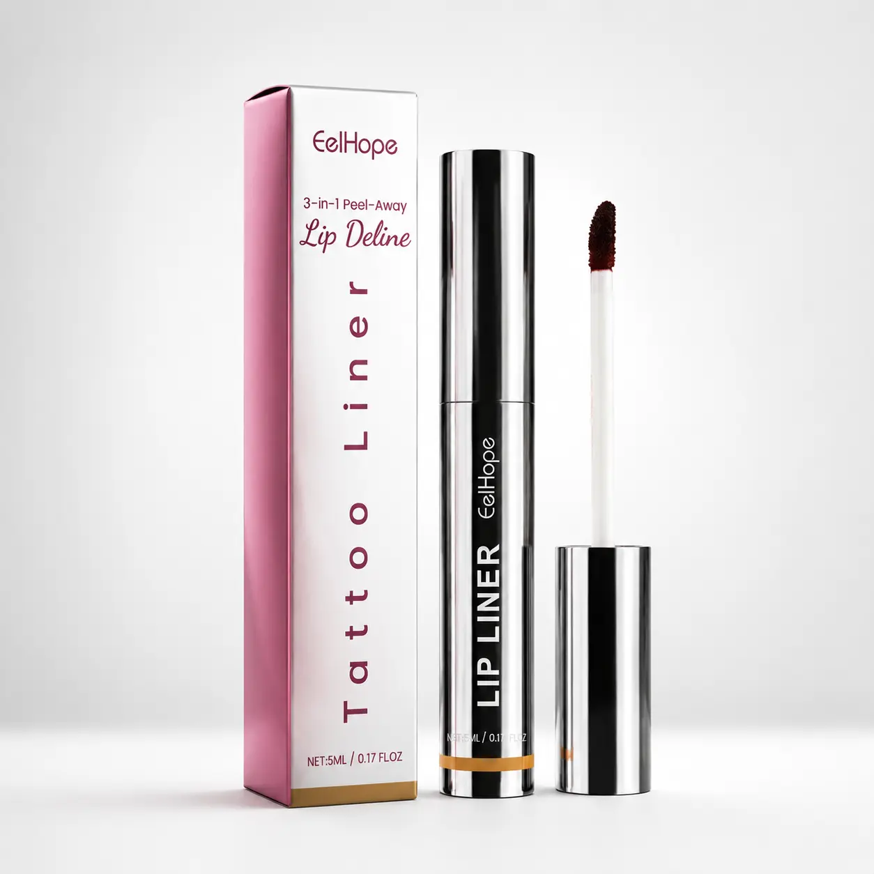 Peel-Off Tattoo Lipliner Stain, Long-Lasting Waterproof Tinted Matte Contour Lipliner for Outline, High-Pigment Smudge-Proof Makeup Cosmetic, Raspberry