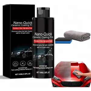 1 count Nano-Quick Ceramic Coating Pro - 3-in-1 High Protection Quick Coat for  - Hydrophobic Top Coat Polish & Polymer  Sealant -  Shine & Dust-Proof Protection - 3.38 fl.oz (100ml)