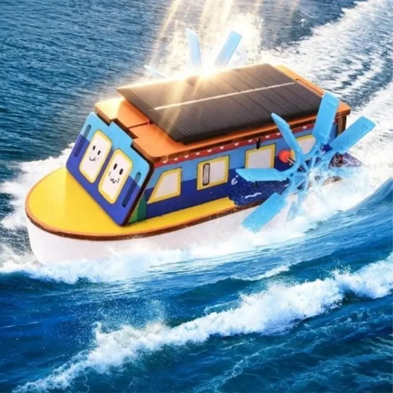 Solar-Powered Toy Yacht Model, Science Experiment Kit, Educational Stem Activity, Fun Learning Tool for Kids, Innovative Gift Idea