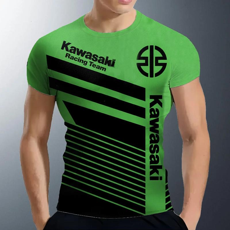 Kyn Apparel  Men Women New T Shirt Kawasaki Motorcycle Logo 3D Print Quick Drying Breathable Clothes Men  Fashion Sports T-shirts
