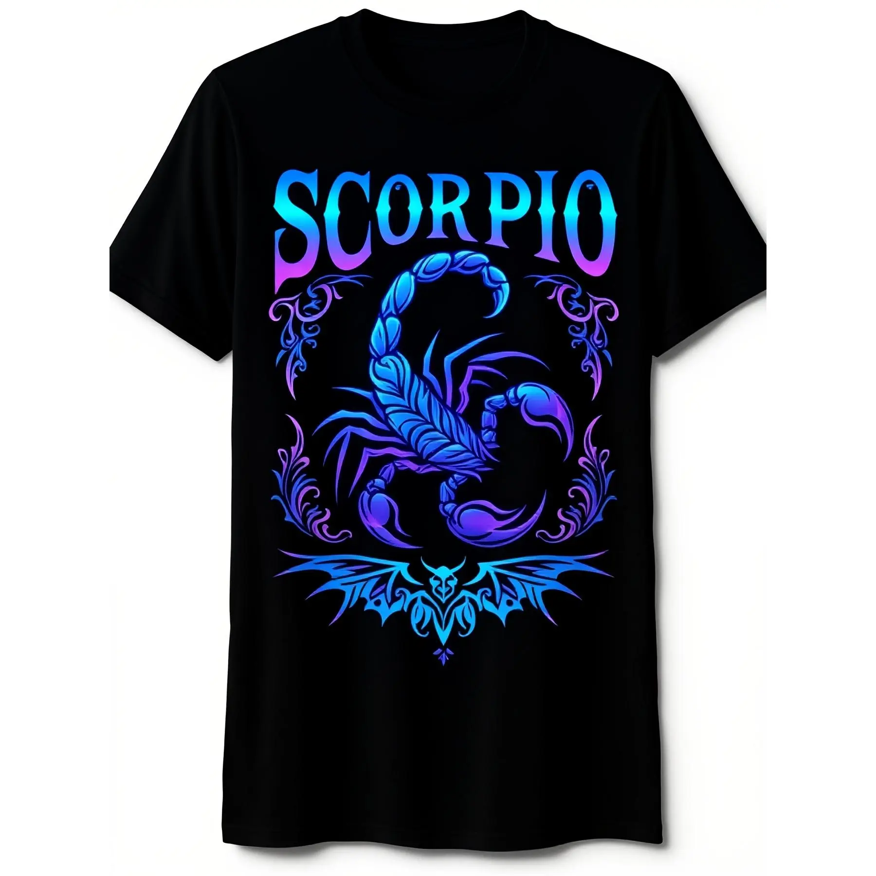 Men'S T-Shirt Scorpion Zodiac Sign Symbol Horoscope Scorpio T-Shirt Casual Short-Sleeved T-Shirt with Round Neck And Printed Pattern, Suitable for Daily Commuting And Outdoor Activities, Machine Washable